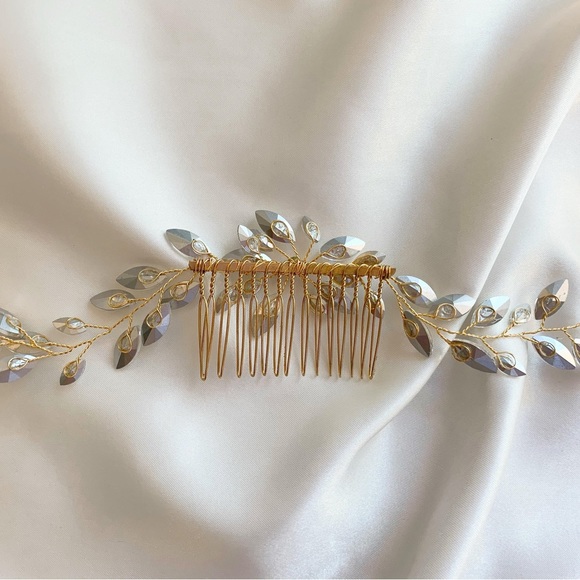 BRIDAL - SOFIA Gemstones Hair Comb Piece - Picture 5 of 5